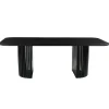 Mangohoutonline - Eettafel Lucia Black 240x110cm Rechthoekig - Zwart - Mahom