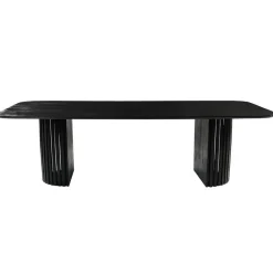 Mangohoutonline - Eettafel Lucia Black 260x120cm Rechthoekig - Zwart - Mahom