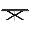 Mangohoutonline - Eettafel Memphis Black 220x100cm Rechthoekig - Zwart - Mahom