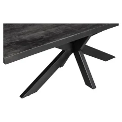 Mangohoutonline - Eettafel Memphis Black 220x100cm Rechthoekig - Zwart - Mahom
