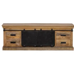 Mangohoutonline - TV Meubel Portland 200cm Rechthoekig - Bruin - Mahom