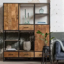 Mangohoutonline - Vakkenkast San AntonioXL Rechthoekig - Bruin - Mahom