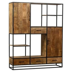 Mangohoutonline - Vakkenkast San AntonioXL Rechthoekig - Bruin - Mahom