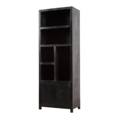 Mangohoutonline - Wandkast Phoenix 80cm 5 Open Vakken, 2 Deuren Rechthoekig