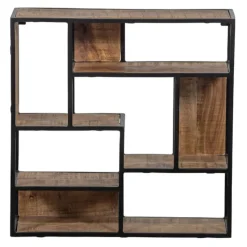 Mangohoutonline - Wandrek Vierkant 60x60cm Vierkant - Bruin - Mahom