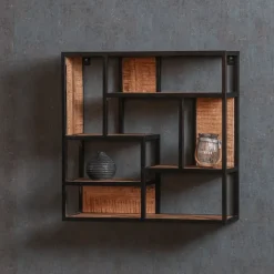 Mangohoutonline - Wandrek Vierkant 60x60cm Vierkant - Bruin - Mahom