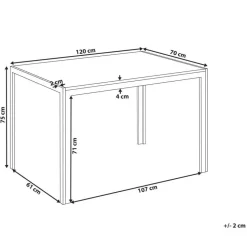 MANN - Eettafel - Lichtbruin/Zwart - 120 x 70 cm - Hout