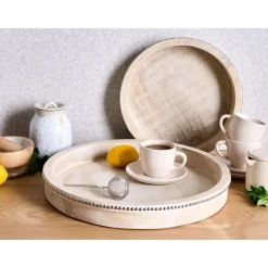 MANSOURA - Dienblad set van 2 - Lichtbruin - Mangohout