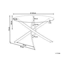 MARAMO - Eettafel - Goud - ⌀120 cm - Veiligheidsglas
