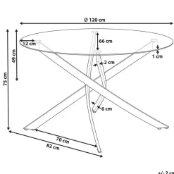 MARAMO - Eettafel - Goud - ⌀120 cm - Veiligheidsglas