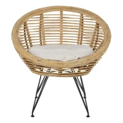 MARATEA - Tuinstoel set van 2 - Lichtbeige - Rotan