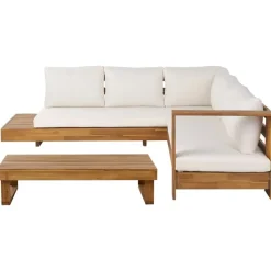 MARETTIMO - Loungeset - Gebroken wit - Linkszijdig - Acaciahout