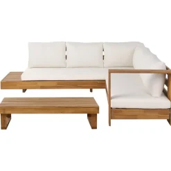 MARETTIMO - Loungeset - Gebroken wit - Linkszijdig - Acaciahout