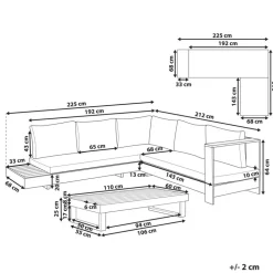 MARETTIMO - Loungeset - Gebroken wit - Linkszijdig - Acaciahout