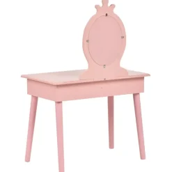 MARGIE - Kinderkaptafel met krukje - Roze - MDF