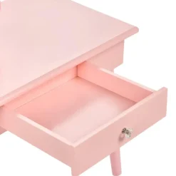 MARGIE - Kinderkaptafel met krukje - Roze - MDF