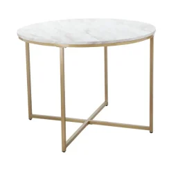 Maro - Ronde eettafel Ø90 cm voor 4 personen in MDF marmer