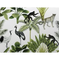 Mars & More tafel placemat jungle print wit - 30 x 40 cm