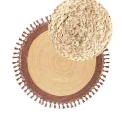 MARTS - Vloerkleed - Beige/Bruin - 140 cm - Jute