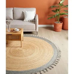 MARTS - Vloerkleed - Beige/Grijs - 200 cm - Jute