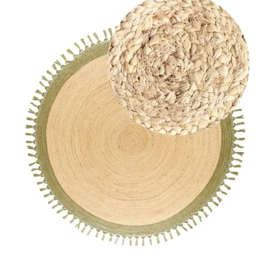 MARTS - Vloerkleed - Beige/Groen - 200 cm - Jute