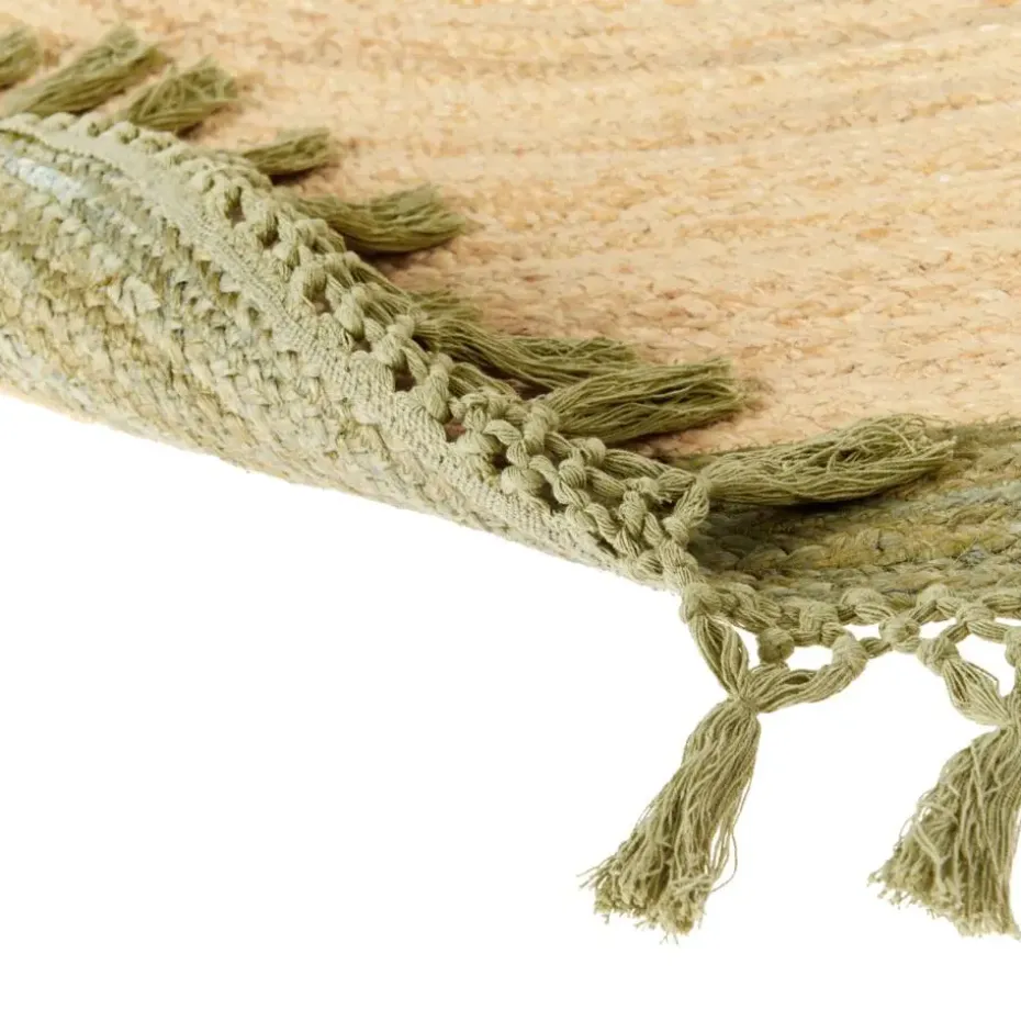 MARTS - Vloerkleed - Beige/Groen - 200 cm - Jute