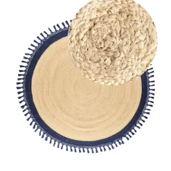 MARTS - Vloerkleed - Donkerblauw - 200 cm - Jute