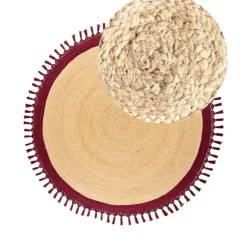 MARTS - Vloerkleed - Donkerrood - 200 cm - Jute