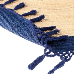 MARTS - Vloerkleed - Donkerblauw - 140 cm - Jute