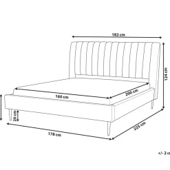 MARVILLE - Tweepersoonsbed - Beige - 160 x 200 cm - Fluweel