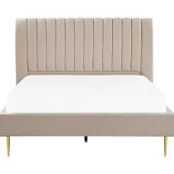 MARVILLE - Tweepersoonsbed - Beige - 160 x 200 cm - Fluweel