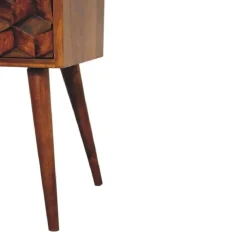 Massief Houten Eiken-achtige Kastanje Kubus Nachtkastje