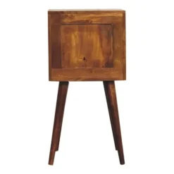 Massief Houten Eiken-achtige Kastanje Kubus Nachtkastje