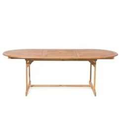 MAUI - Tuinset voor 8 - Lichte houtkleur/Cremewit - Acaciahout