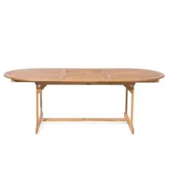 MAUI - Tuinset voor 8 - Lichte houtkleur/Cremewit - Acaciahout