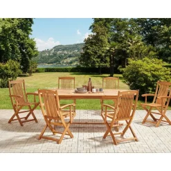 MAUI II - Tuinset voor 6 - Lichte houtkleur - Acaciahout