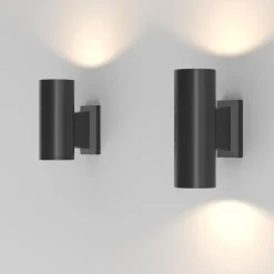 Maytoni Outdoor - Wandlamp Bowery - Zwart - Ø6,4