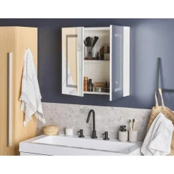 MAZARREDO - Badkamermeubel LED - Zwart - Multiplex