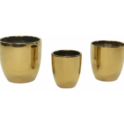 Mega Collections Bloempot Emperor - rond - goud - D30 x H31 cm