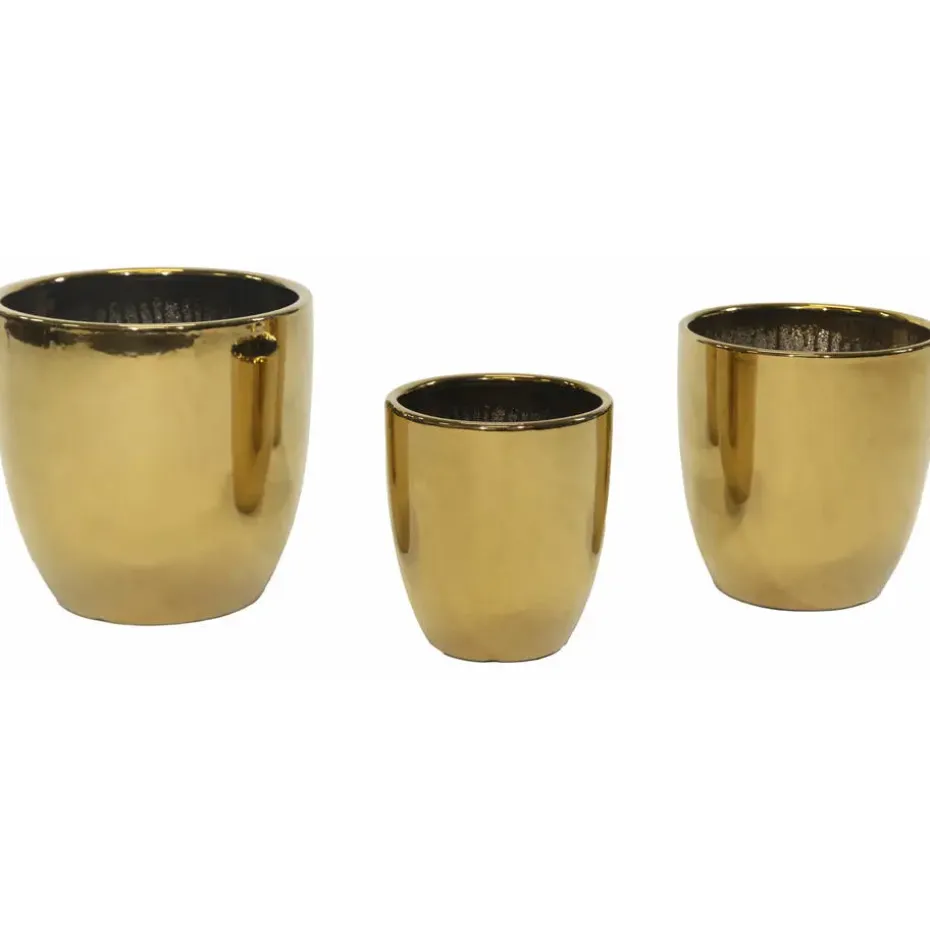 Mega Collections Bloempot Emperor - rond - goud - D30 x H31 cm