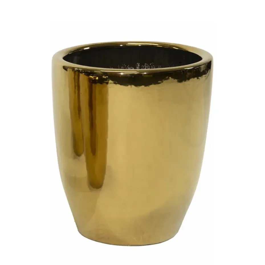Mega Collections Bloempot Emperor - rond - goud - D33 x H38 cm