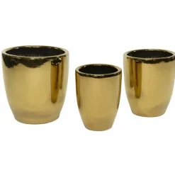 Mega Collections Bloempot Emperor - rond - goud - D26 x H35 cm