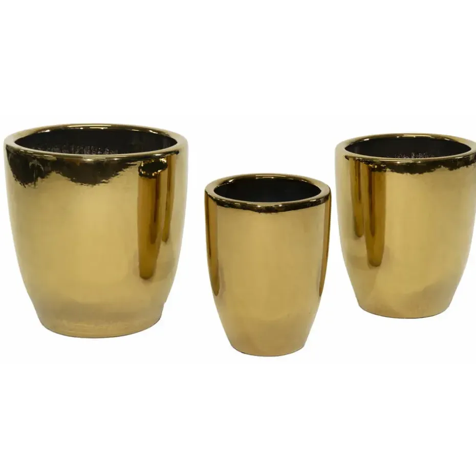 Mega Collections Bloempot Emperor - rond - goud - D26 x H35 cm
