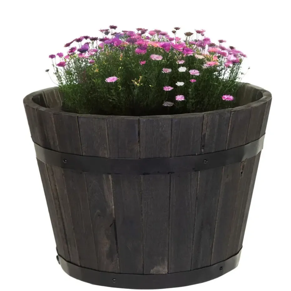 Mega Collections Plantenbak/bloempot Barrel - D40 x H24 cm