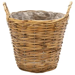 Mega Collections Plantenmand Cuba - rotan - lichtbruin - D19 x H16 cm