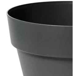 Mega Collections Plantenpot/bloempot - kunststof - zwart - D26 cm