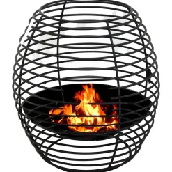 Mega Collections Vuurkorf - zwart - ijzer - D40 x H40 cm - rond