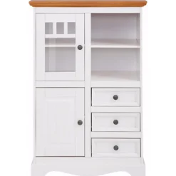 Melissa - Dressoir met 4 deuren en 2 laden in wit / natuurlijk grenen