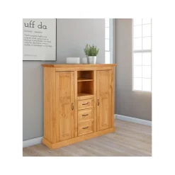 Melissa - Kast met deuren en 3 laden in natuurlijk grenen