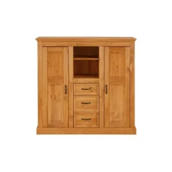 Melissa - Kast met deuren en 3 laden in natuurlijk grenen